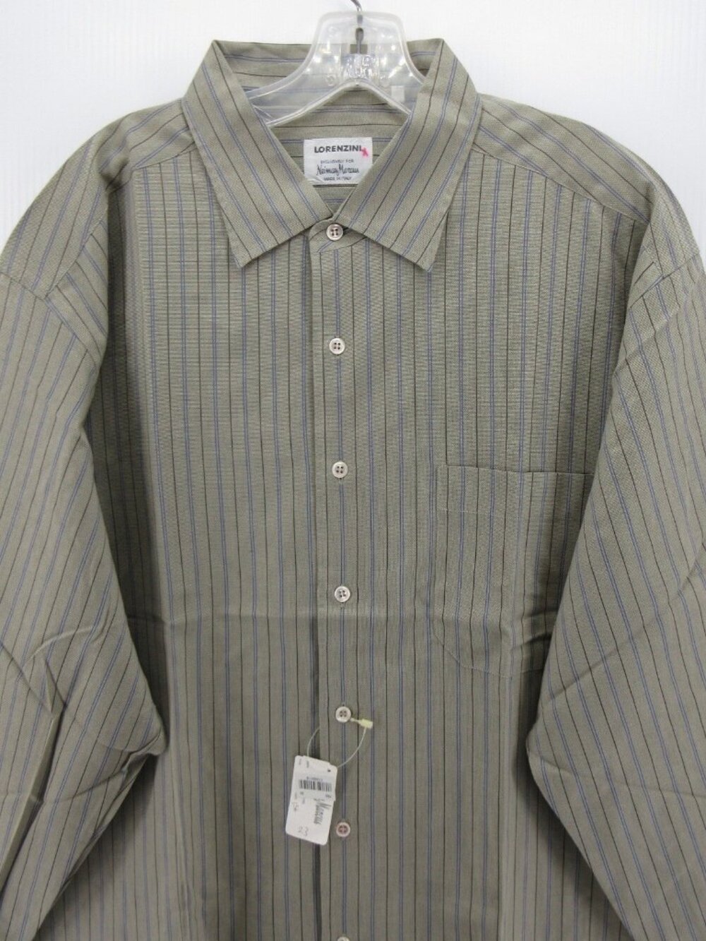 VINTAGE Lorenzini Shirt XXL Neiman Marcus Button Up Striped Italy NEW - Picture 2 of 14